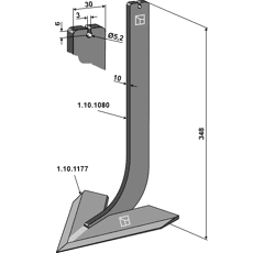 Stiel mit Schar 80mm - 405608 / 41820177 | Steketee - Nachbau