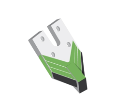 Aileron de déchaumeur carbure et rechargement LEMKEN 3374402 adaptable