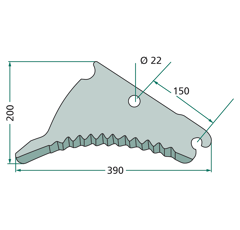 Couteau pour DEUTZ-FAHR 16613168 adaptable