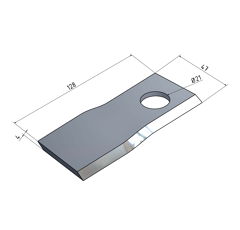 KM-Klinge rechts 128x48x4 mm LochØ: 21 mm 13800011N JF-Stoll Nachbau 