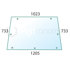 Vitre arrière pour machine agricole LANDINI 3301909M2 adaptable
