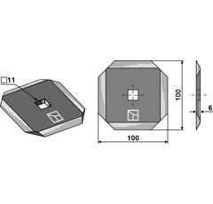 Couteau pour mélangeuse AUDUREAU A7153011 adaptable - Blacksteel©