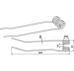 Federzinken für Schwader PÖTTINGER 436.141 Nachbau  