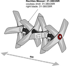 Herse à bêche rotative 600 x 380 mm adaptable - BlackSteel©