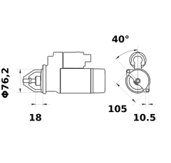 Démarreur MAHLE LETRIKA 12 V - 4 kW / MS 365