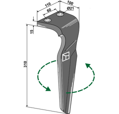 Dent herse G Feraboli 310x110 7U00009 - 7U00034 adaptable - BlackSteel©