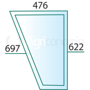 Vitre de porte D pour machine agricole DAVID BROWN K965486 adaptable