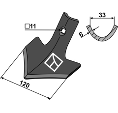Soc triangulaire pour cultivateur VADERSTAD 214000 adaptable - BlackSteel©