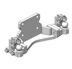 Zwangslenkung, beidseitig,Flanschmaß 160 x 100 mm,Weite 250 mm, Schwarz     