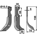 Fräsmesser Rechts 198 x 30 Ferrarie Nachbau