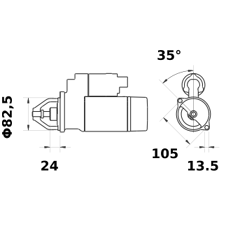 Démarreur MAHLE LETRIKA  12 V - 3,2 kW / MS 399