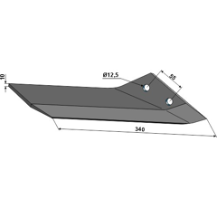 Lemken - 3374530 - Soc ailette droit KF44  - 340x10 mm - BlackSteel©