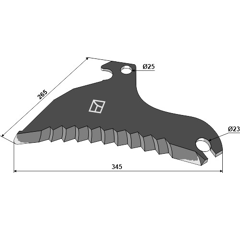 Couteau d'ensilage pour mélangeuse CLAAS 960.328.2 adaptable - Blacksteel©