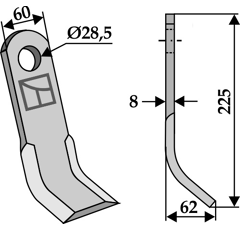 Couteau Y pour broyeur BROUCHARD TR0004BF6 adaptable - Blacksteel©