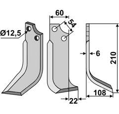 Fräsmesser Rechts 210 x 60 Goldoni Nachbau