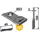 Couteau rotatif droit pour faucheuse MORTL T683-R adaptable - Blacksteel©