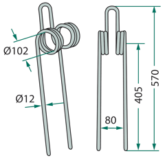 Griffe de semoir Ø12mm pour semoir LEMKEN 3538801 adaptable 