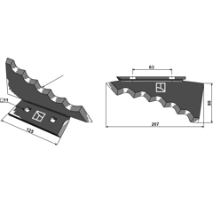 Futtermischwagenmesser - Hartmetallbeschichtet, rechts - 703957 | Keenan - Nachbau