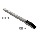 Barre carrelet : 22 x 22 avec embout 25 carbure ACTISOL 19200005 adaptable