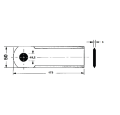 Couteau lisse pour moissonneuse batteuse CLAAS 0600172 adaptable- BlackSteel©