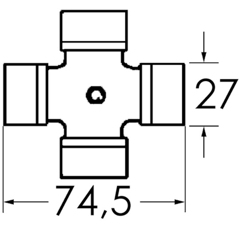 Croisillon 27 x 74 mm + graisseur central adaptable