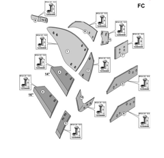 Rallonge de versoir gauche pour charrue MASSEY FERGUSON 80559 adaptable 