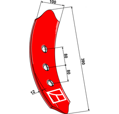 Pointe de soc droite pour cultivateur LANDSBERG|PÖTTINGER 00965500671 - BlackSteel©