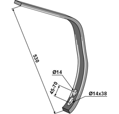 Unterteil 50 x 22 mm für Federzinken – Nachbau  