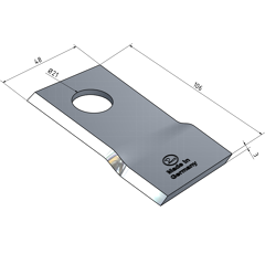 KM-Klinge rechts 106x47x3 mm, Loch Ø: 21 mm Claas Nachbau 