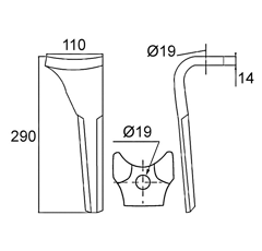 Kreiseleggenzinken links KUHN-HUARD K2500071 - Nachbau