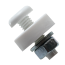 Kennzeichenschraube aus Kunststoffkpl. montiert weiss - 100 Stk.