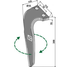 Dent herse D FALC 300x115 522036 adaptable - BlackSteel©