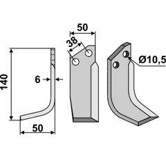 Fräsmesser Links 140 x 50 Pegoraro Nachbau