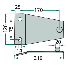 Porte-couteau pour faucheuse DEUTZ-FARH 00436004 adaptable