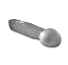 Kugelzugöse Kugel 80,zum Einschweisen,Schaft 80x65, metallisch blank 