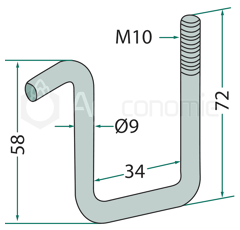 Bride 58 x 72 mm pour semoir AMAZONE adaptable