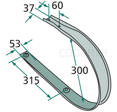 Racleur pour presses à balles Ø 300 mm KRONE 938198.1 adaptable
