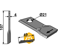 Couteau pour faucheuse PÖTTINGER 434972 adaptable - Blacksteel©