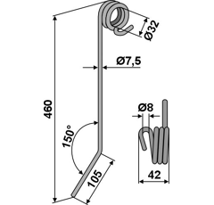 Striegelzinken Ø7,5mm - Mehrere Marken