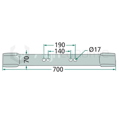Couteau droit pour faucheur 700 mm HERMES adaptable 