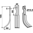 Fräsmesser Links 195 x 40 Barbieri Nachbau
