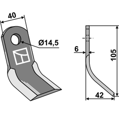 Couteau Y pour broyeur RAPID 14000407 adaptable - Blacksteel©