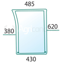Pare-brise inférieur G. machine agricole JOHN DEERE R96196 adaptable