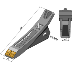 Grubberscharspitze - Hartmetall beschichtet 101EXT1134 Alpego Nachbau