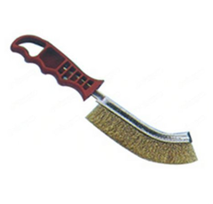 Brosse à main métallique convexe 265 x 140 x 25 mm avec manche plastique