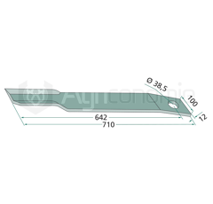 Couteau gauche pour broyeur SCHULTE 401-048 adaptable 