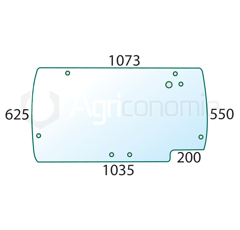 Vitre arrière pour machine agricole CASE IH 127442A1 adaptable