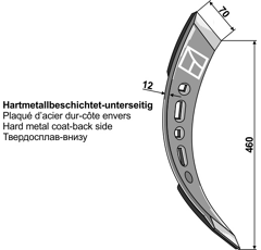 Pointe SK tournée droite revêtement en métal dur pour VÄDERSTAD adaptable