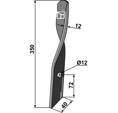 Spatenmesser für Dyna-Drive, rechts - 03961.09 | Bomford - Nachbau