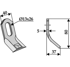 Y-Messer für Mulcher KVERNELAND MA6200080 Nachbau  